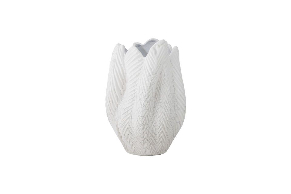 White stoneware vase H26 Besa Bloomingville