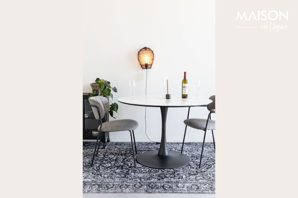 White wooden dining table Maru - 2