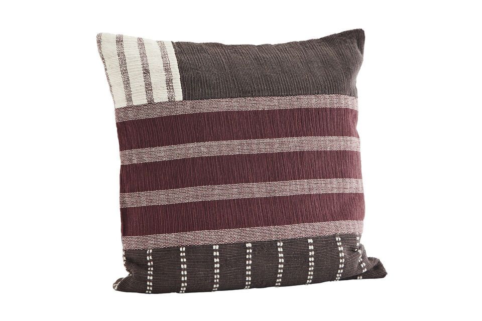 Wine burgundy cotton cushion cover Madam Stoltz