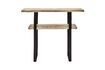 Miniature Woda light wood and black console table 1