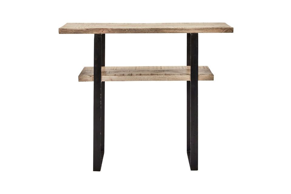 Woda light wood and black console table House Doctor