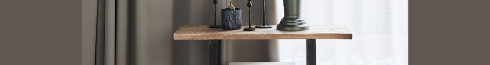 Material Details Woda light wood and black console table