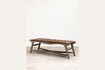 Miniature Woven Brown Leather and Wood Bench Hemingway 2