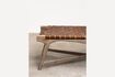 Miniature Woven Brown Leather and Wood Bench Hemingway 4