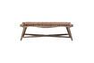 Miniature Woven Brown Leather and Wood Bench Hemingway 5