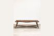 Miniature Woven Brown Leather and Wood Bench Hemingway 1