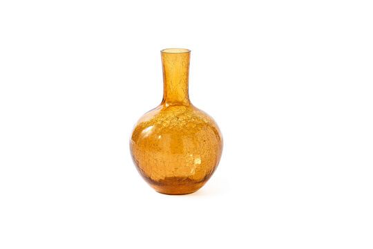 Yellow glass vase h32cm Cracked Clipped