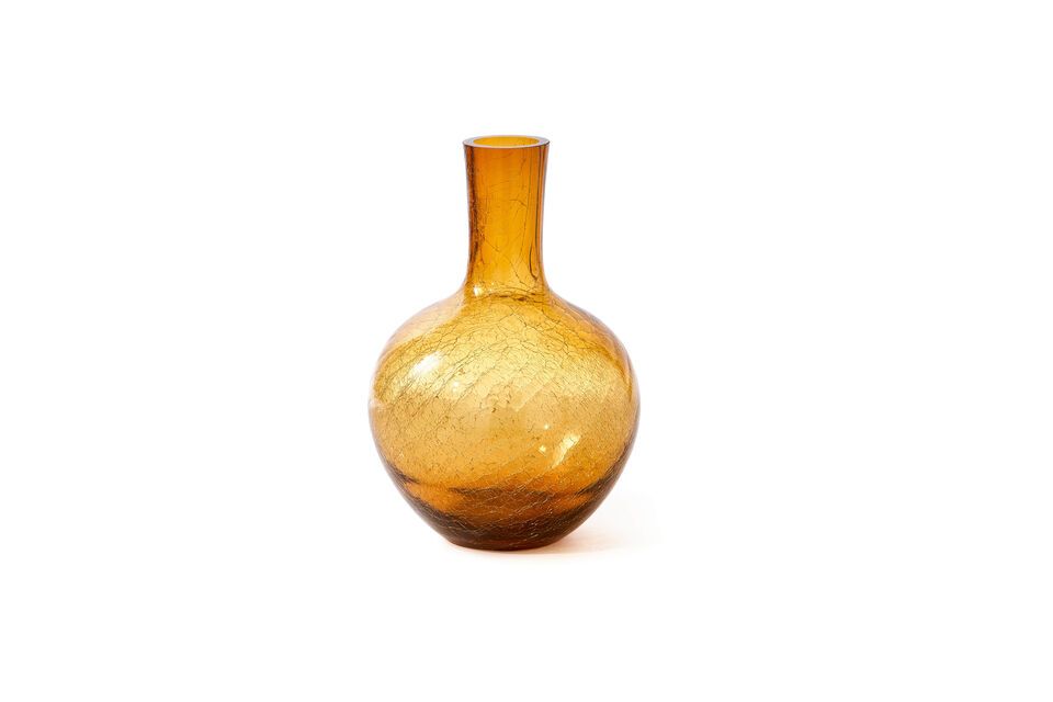 Yellow glass vase h50cm Cracked Pols Potten