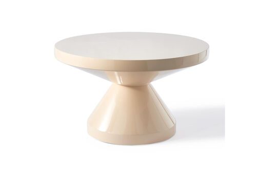 Zig zag beige fiberglass coffee table Clipped