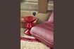 Miniature Zig zag burgundy red fiberglass stool 3