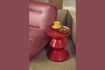 Miniature Zig zag burgundy red fiberglass stool 4