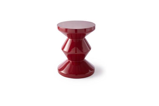 Zig zag burgundy red fiberglass stool Clipped