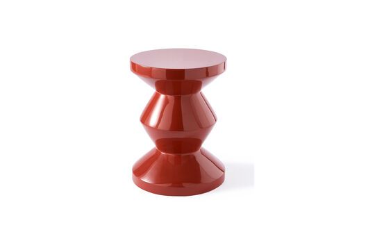 Zig zag coral red fiberglass stool Clipped