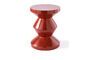 Miniature Zig zag coral red fiberglass stool Clipped