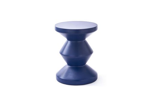 Zig zag dark blue fiberglass outdoor stool Clipped