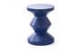 Miniature Zig zag dark blue fiberglass outdoor stool Clipped