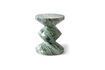 Miniature Zig zag dark green marble stool 1