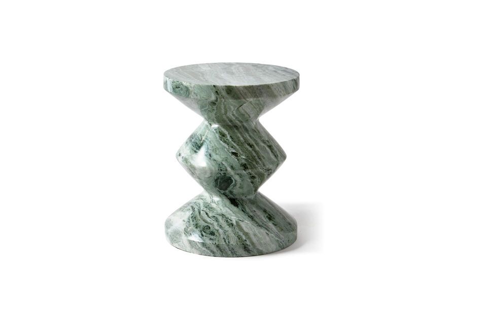 Zig zag dark green marble stool Pols Potten