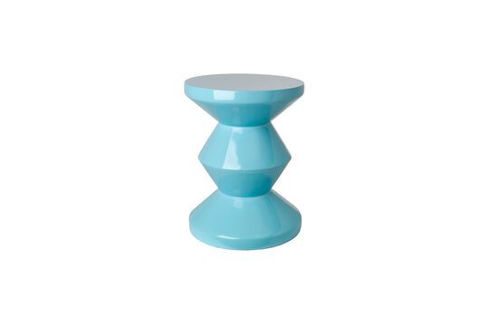 Zig zag light blue fiberglass stool Clipped