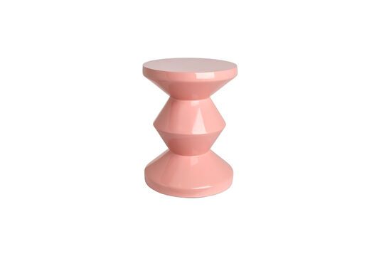 Zig zag light pink fiberglass stool Clipped