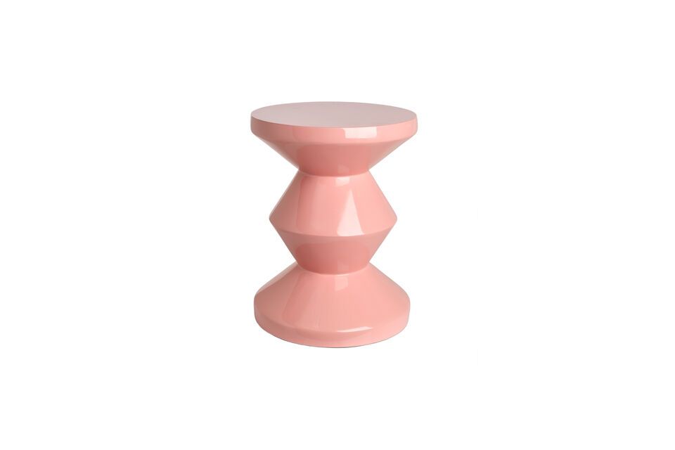 Zig zag light pink fiberglass stool Pols Potten