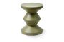 Miniature Zig zag olive green fiberglass outdoor stool Clipped