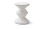 Miniature Zig zag white fiberglass outdoor stool Clipped