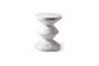 Miniature Zig zag white marble stool Clipped