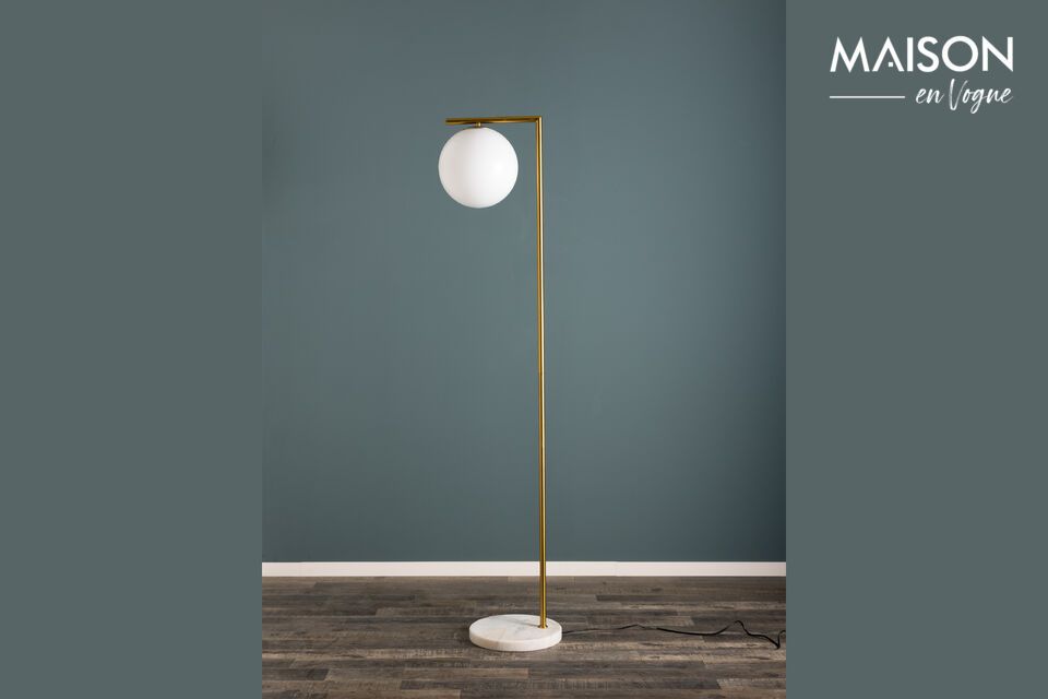 Zora white marble floor lamp Chehoma